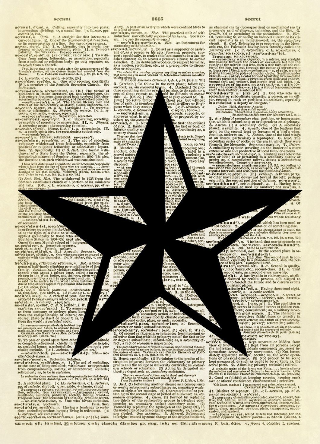 1061x1472 Texas Star Symbol Dictionary Art Print Art Symbol Dictionary