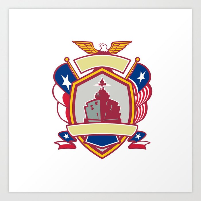 700x700 Texas Warship Lone Star Flag Crest Icon Art Print
