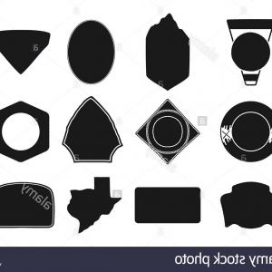300x300 Set Of Black Camping Badge Shapes Included Texas State Silhouette