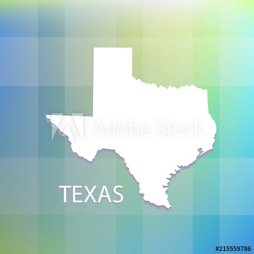 500x500 Texas State Flat Map On Blue Logo Background Vector Icon