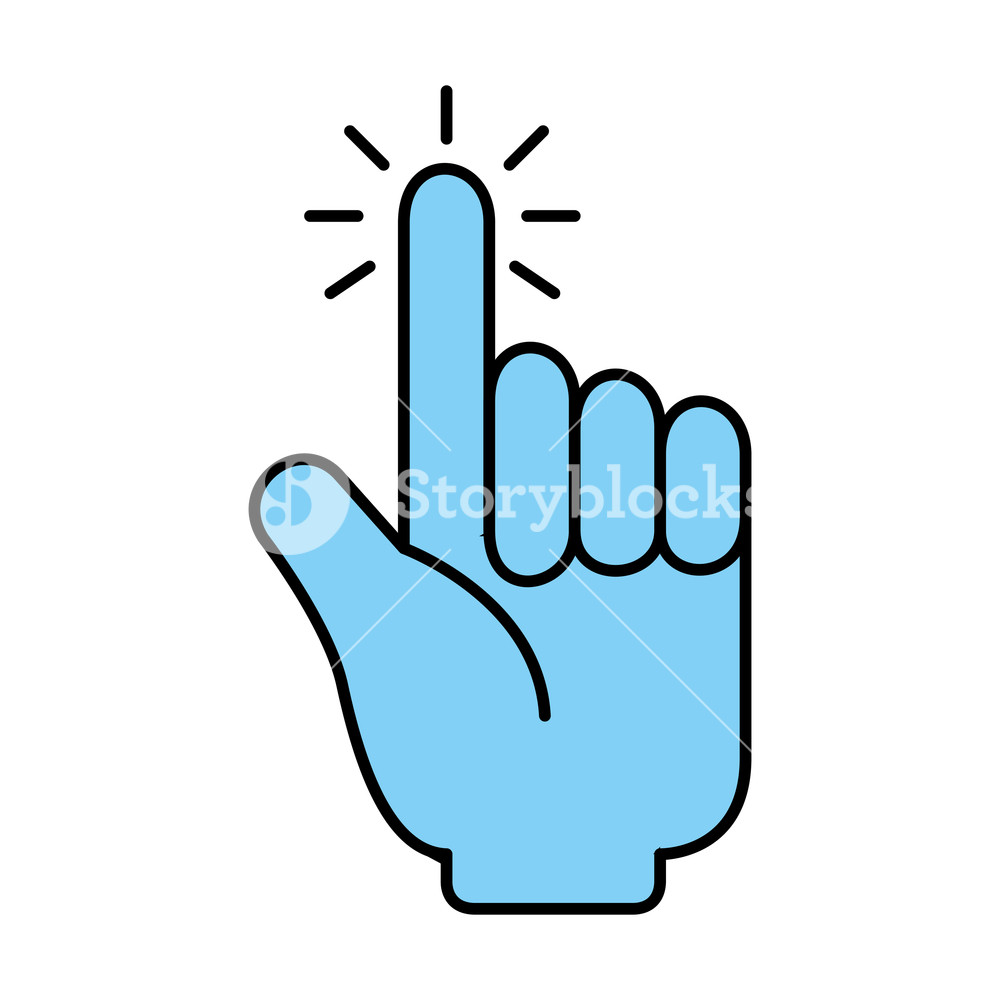 1000x1000 Hand Mouse Cursor Icon Vector Illustration Design Royalty Free