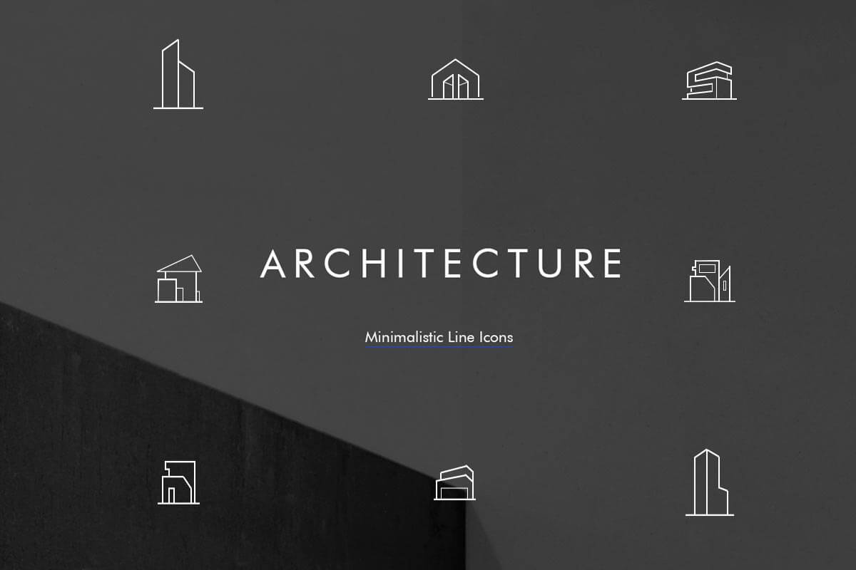 1200x800 Free Minimal Architecture Line Icon Pack