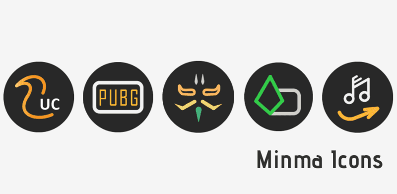 800x391 Minma Is A Free Icon Pack With Round Icons And Dark Backgrounds