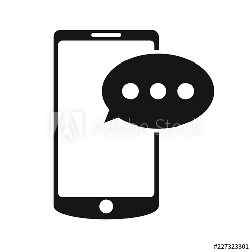 500x500 Sms Icon With Smartphone Sms Icon In Flat Style Isolated On White