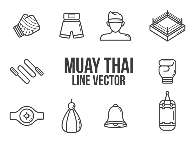 Muay Thai Icons Vector 669x490 Muay Thai Icons Vector