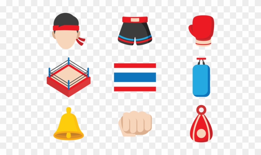 Muay Thai Icons Vector 840x500 Muay Thai Icons Vector