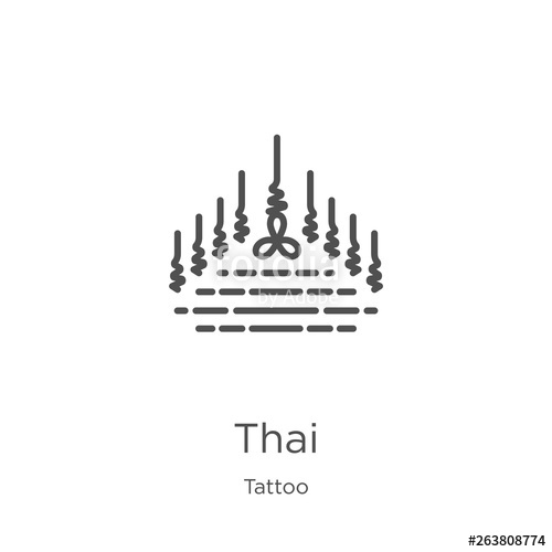 Thai Icon Vector From Tattoo Collection Thin Line Thai Outline 500x500 Thai Icon Vector From Tattoo Collection Thin Line Thai Outline