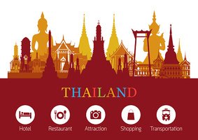 283x200 Thailand Landmark And Travel Icons Stock Vectors