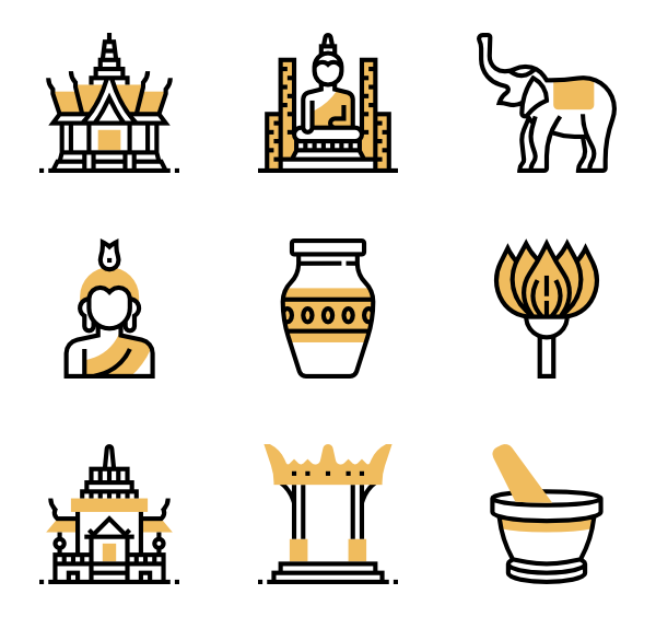 600x564 Thailand Buddha Icons
