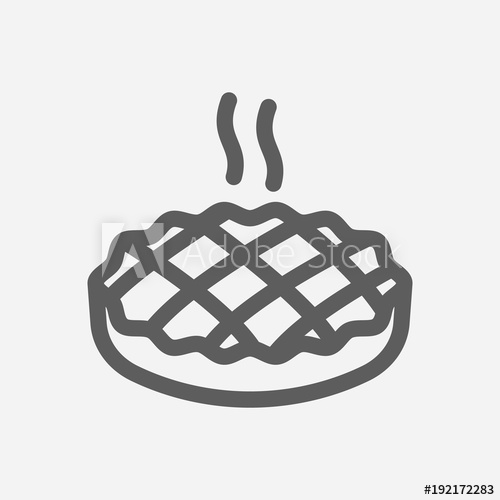 500x500 Thanksgiving Pie Icon Line Symbol Isolated Vector Illustration