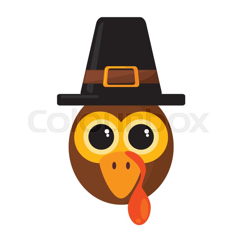 800x800 Turkey Character Thanksgiving Icon Stock Vector Colourbox