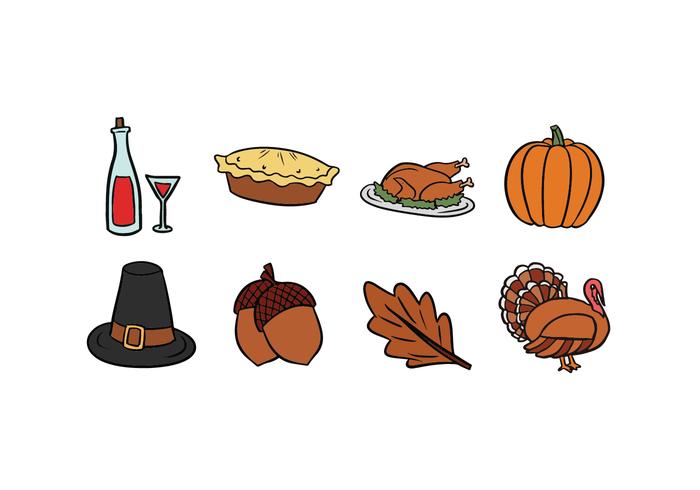 700x490 Thanksgiving Hand Drawn Icons