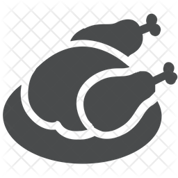 256x256 Thanksgiving Turkey Icon Of Glyph Style