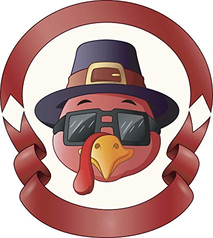 425x474 Red Thanksgiving Turkey Cartoon Icon Vinyl Decal