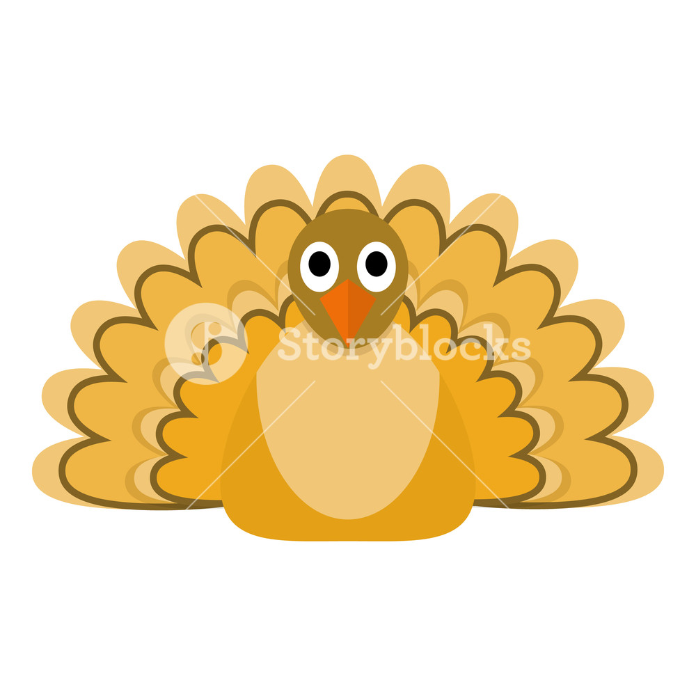 1000x1000 Autumn Turkey Icon Flat Illustration Of Autumn Turkey Vector Icon