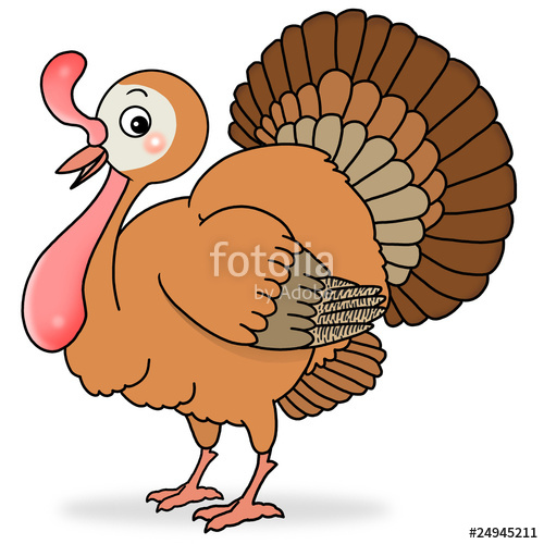 500x500 Cartoon Action Icon Of A Thanksgiving Turkey Stock Photo