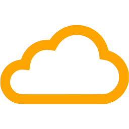 256x256 Orange Clouds Icon