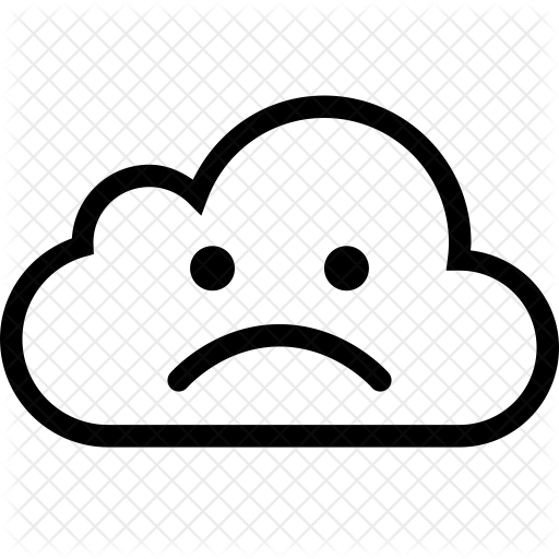 512x512 Sad Cloud Icon Of Line Style