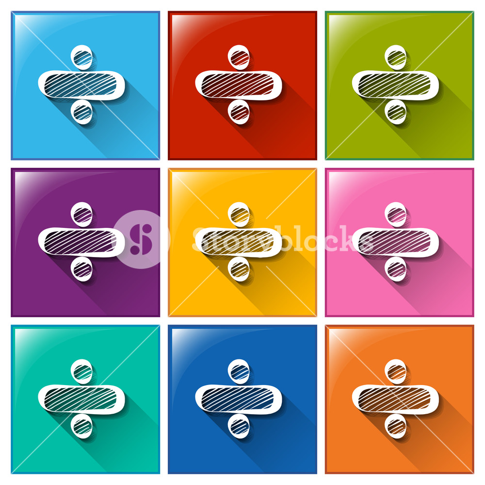 1000x1000 Illustration Of The Division Icons On A White Background Royalty