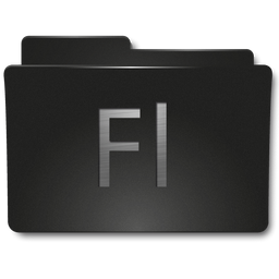 256x256 Flash, Folder Icon Free Of Black Metal Folder Icons