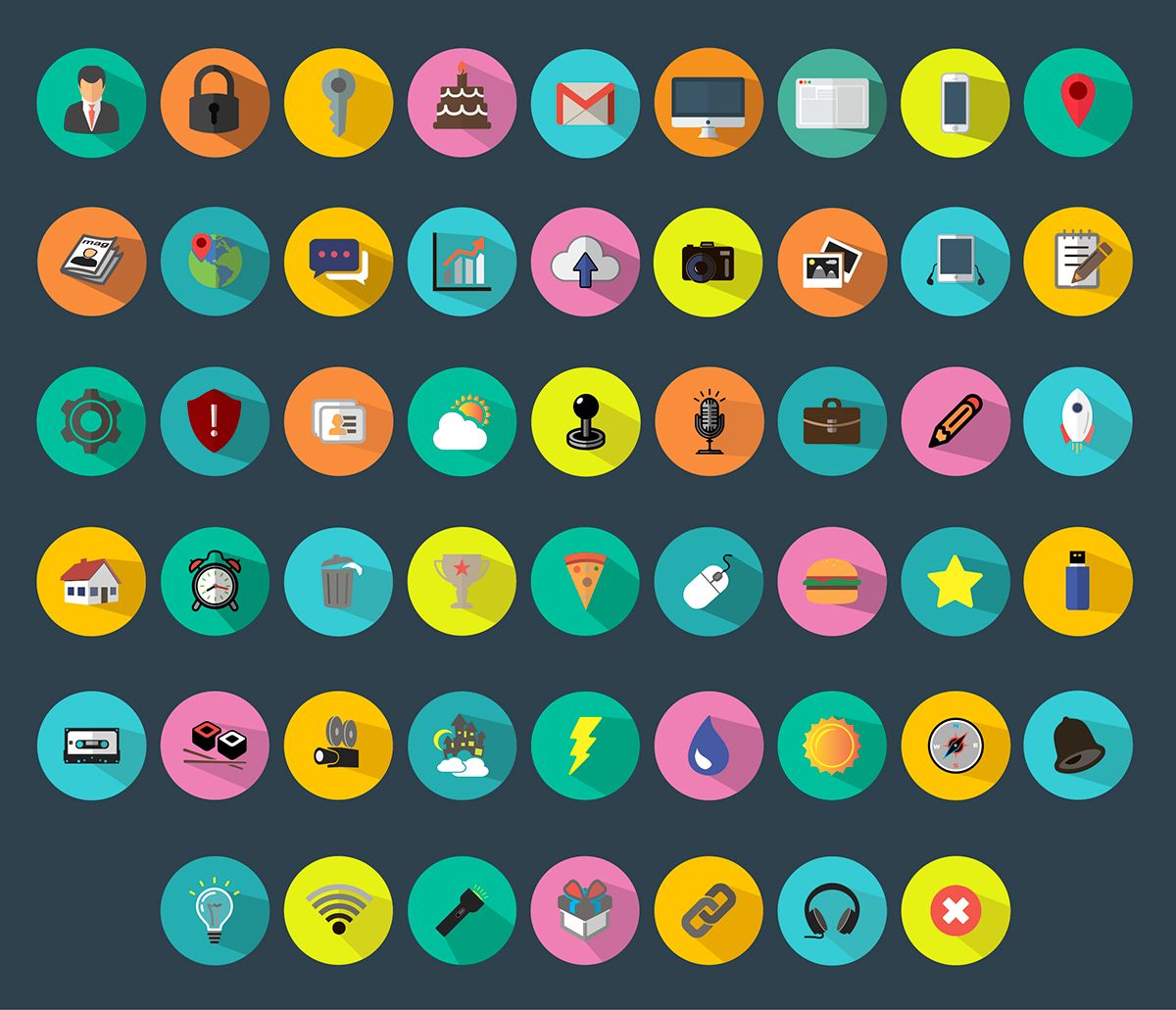 1200x1031 Free Colorful Flat Icons Vector Free Webgraphic Design