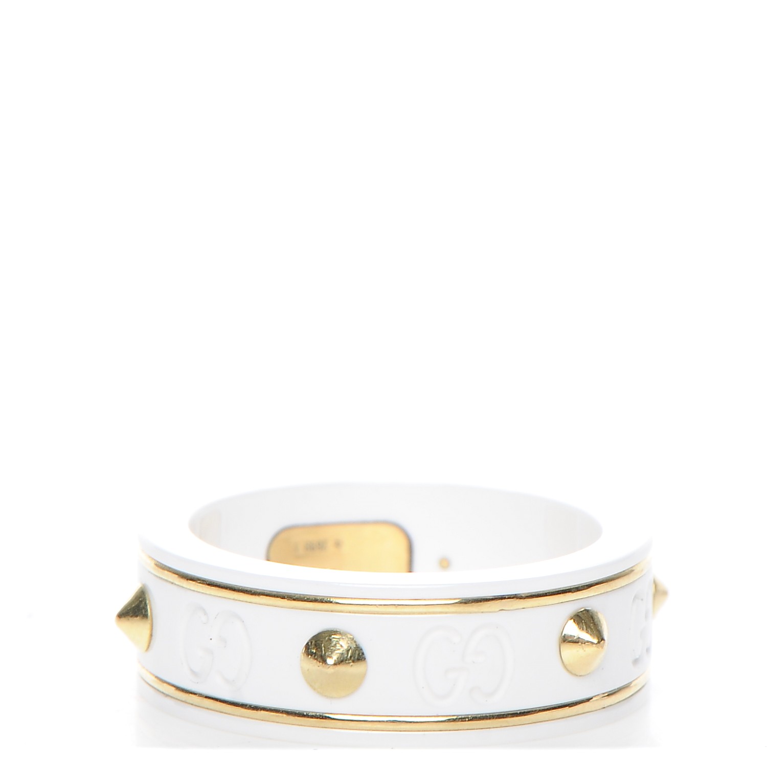 1500x1500 Gucci Yellow Gold Studded Icon Ring White