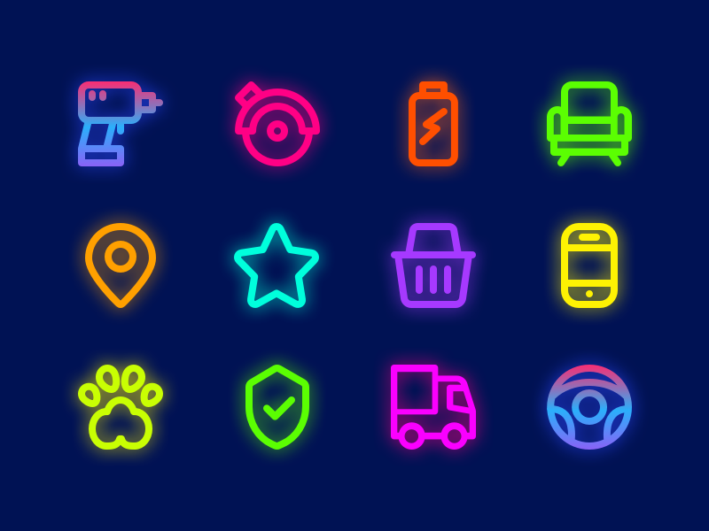 800x600 Neon Icons