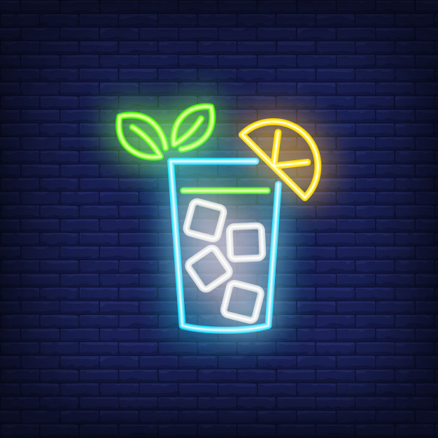 626x626 Neon Icon Of Lemonade Vector Free Download