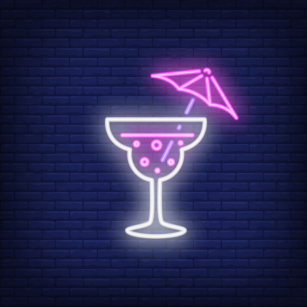 626x626 Neon Icon Of Umbrella Cocktail Vector Free Download