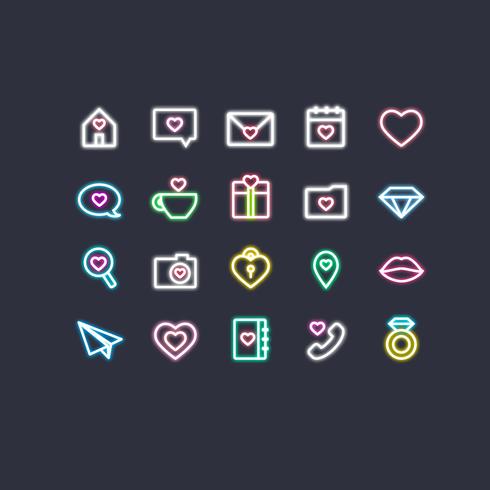 490x490 Valentine's Day Neon Icons