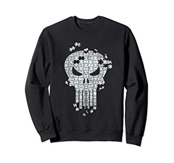 342x320 Marvel The Punisher Skull Icon Puzzle Sweatshirt Clothing