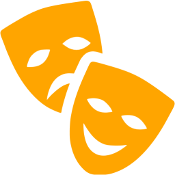 256x256 Orange Theatre Masks Icon