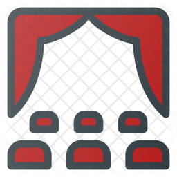 256x256 Theatre Icon Of Colored Outline Style
