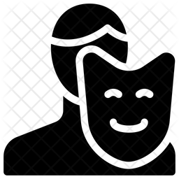 256x256 Theatre Mask Icon Of Glyph Style