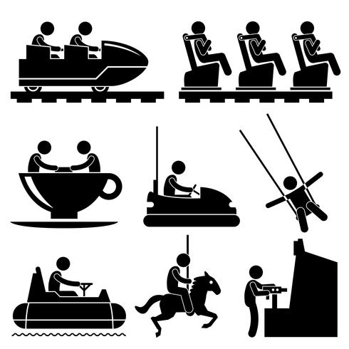 490x490 Amusement Theme Park Playing Stick Figure Pictogram Icon