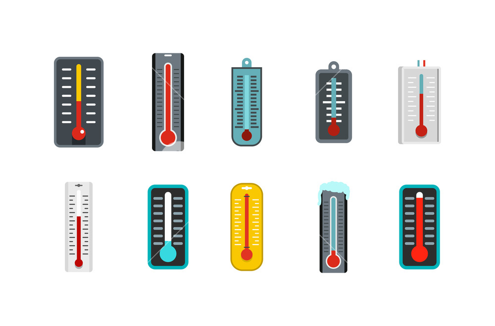 1000x660 Thermometer Icon Set Flat Set Of Thermometer Vector Icons For Web