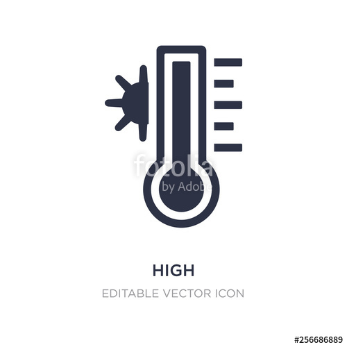 500x500 High Temperature On A Thermometer Icon On White Background Simple
