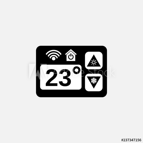 500x500 Smart Home Thermostat Icon Smart Home Thermostat Concept Symbol