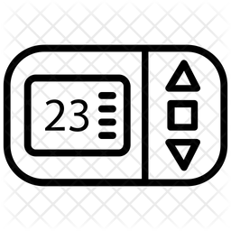 256x256 Thermostat Icon Of Line Style