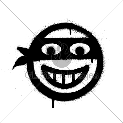 500x500 Graffiti Thief Icon Sprayed In Black Over White Gl Stock Images