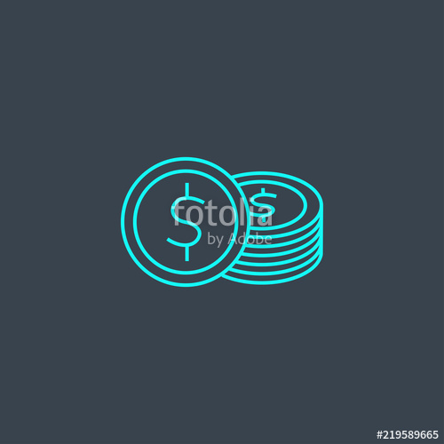500x500 Expenses Concept Blue Line Icon Simple Thin Element On Dark