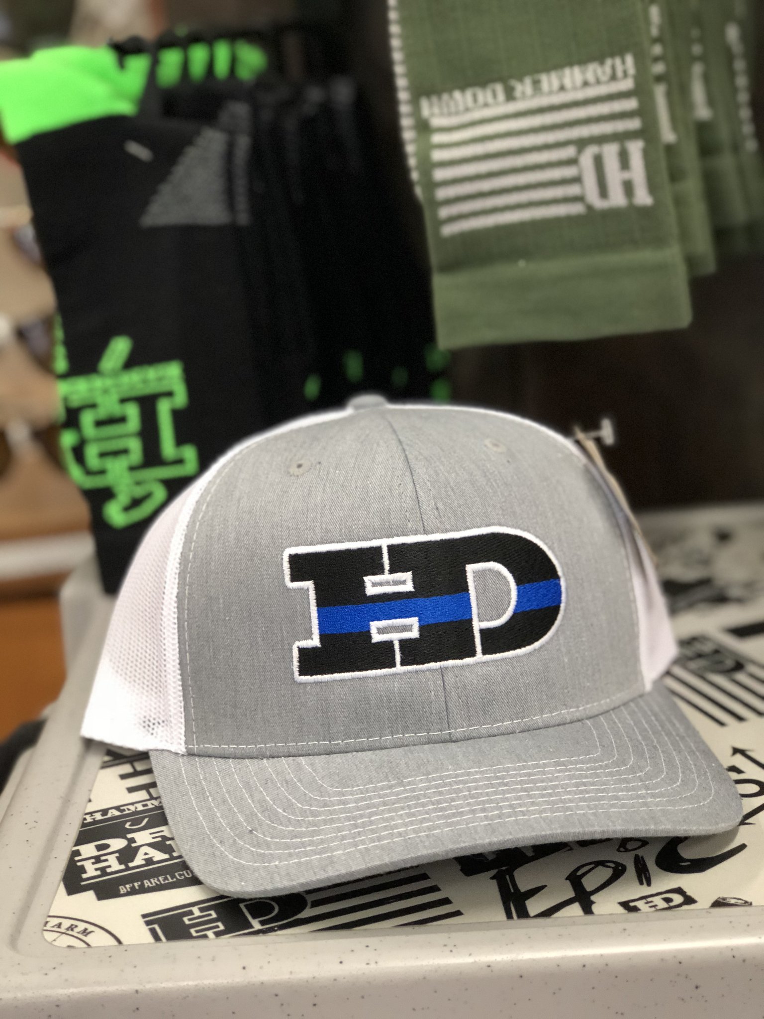 1536x2048 Hammer Down Hd Icon Thin Blue Line Police Dept Trucker Hat