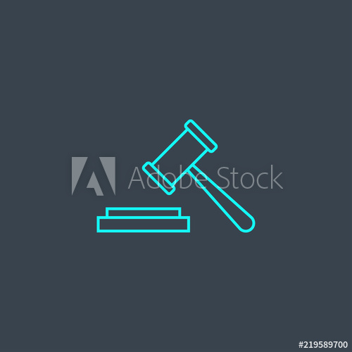 500x500 Law Concept Blue Line Icon Simple Thin Element On Dark Background