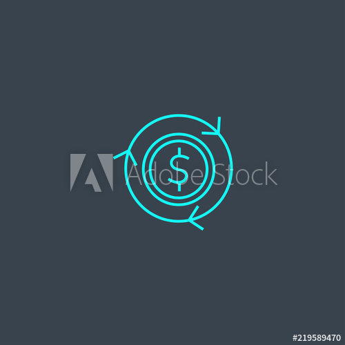 500x500 Net Income Concept Blue Line Icon Simple Thin Element On Dark