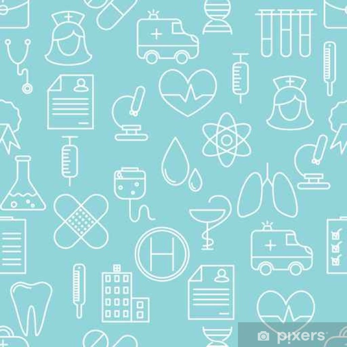 700x700 Thin Line Icons Seamless Pattern Medicine And Healthcare Icon