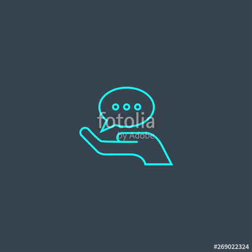 500x500 Advice Concept Blue Line Icon Simple Thin Element On Dark