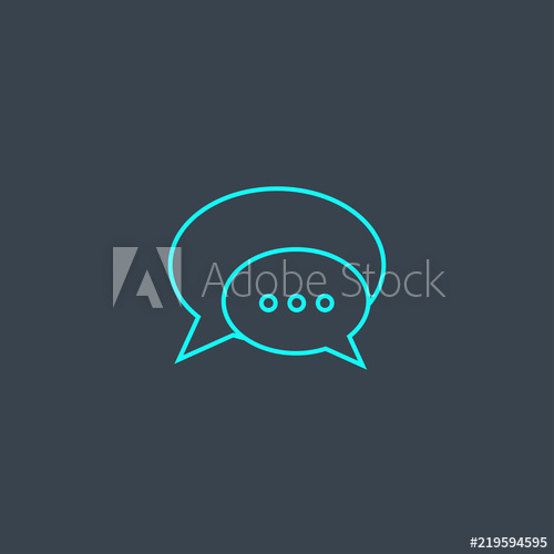 500x500 Message App Concept Blue Line Icon Simple Thin Element On Dark