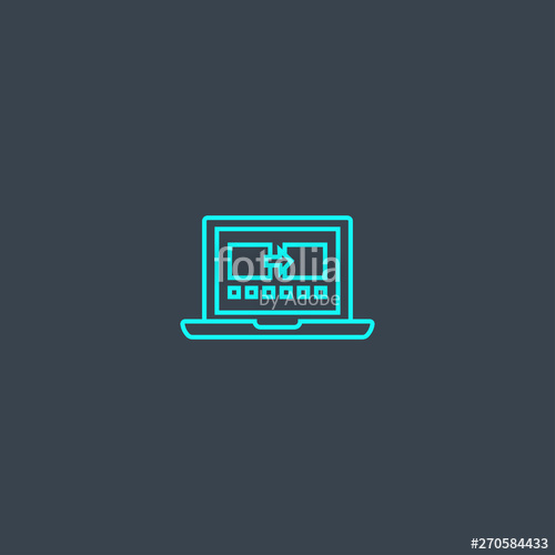 500x500 Presentation Software Concept Blue Line Icon Simple Thin Element