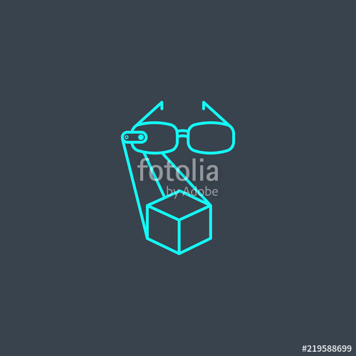 500x500 Ar Projection Concept Blue Line Icon Simple Thin Element On Dark