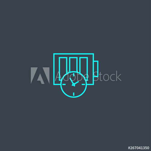 500x500 Battery Life Concept Blue Line Icon Simple Thin Element On Dark